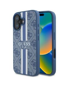 Guess GUHMP16SP4RPSB iPhone 16 6.1" niebieski/blue hardcase 4G Printed Stripes MagSafe