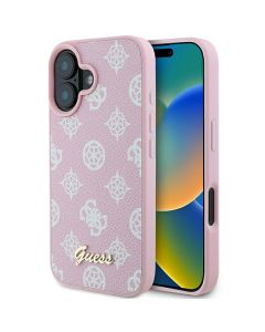 Guess GUHMP16MPGPYSP iPhone 16 Plus 6.7" różowy/pink hardcase Peony Script Logo MagSafe