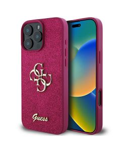 Guess GUHCP16LHG4SGU iPhone 16 Pro 6.3" fioletowy/purple hardcase Glitter Script Big 4G