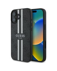 Guess GUHMP16SP4RPSK iPhone 16 6.1"  czarny/black hardcase 4G Printed Stripes MagSafe