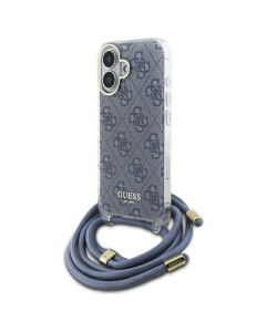 Guess GUHCP16SHC4SEB iPhone 16 6.1"  niebieski/blue hardcase Crossbody Cord 4G Print