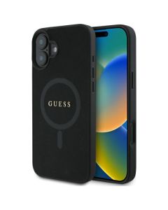 Guess GUHMP16SPSAHMCK iPhone 16 6.1"  czarny/black hardcase Saffiano Classic Logo MagSafe