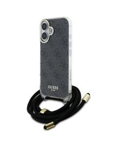 Guess GUHCP16SHC4SEK iPhone 16 6.1"  czarny/black hardcase Crossbody Cord 4G Print