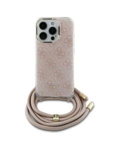 Guess GUHCP16SHC4SEP iPhone 16 6.1"  różowy/pink hardcase Crossbody Cord 4G Print