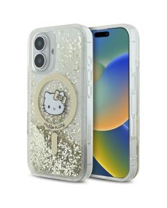 Hello Kitty HKHMP16SLGDIH iPhone 16 6.1"  biały złoty/white gold hardcase Liquid Glitter Fever MagSafe