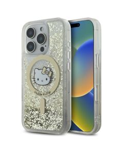 Hello Kitty HKHMP16LLGDIH iPhone 16 Pro  6.3" biały złoty/white gold hardcase Liquid Glitter Fever MagSafe