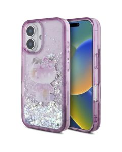 Hello Kitty HKHCP16SL50PPU iPhone 16  6.1" fioletowy/purple hardcase Liquid Glitter 50TH Anniversary Party