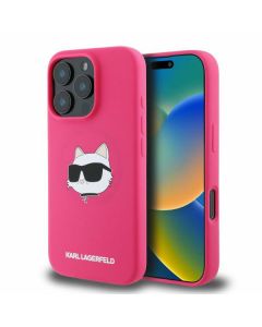 Karl Lagerfeld KLHMP16XSCHPPLF iPhone 16 Pro Max 6.9" fuksja/fuschia hardcase Silicone Choupette Head Print MagSafe