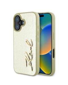 Karl Lagerfeld KLHCP16SPFMFBKMD iPhone 16 6.1" złoty/gold hardcase Metal Signature