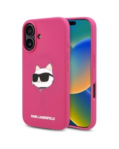 Karl Lagerfeld KLHMP16SSCHPPLF iPhone 16 6.1" fuksja/fuschia hardcase Silicone Choupette Head Print MagSafe