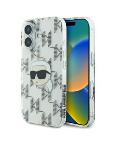 Karl Lagerfeld KLHCP16SHKLPKHT iPhone 16 6.1" przezroczysty/transparent hardcase IML Karl Head Electroplated