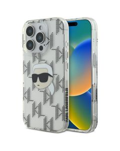 Karl Lagerfeld KLHCP16LHKLPKHT iPhone 16 Pro 6.3" przezroczysty/transparent hardcase IML Karl Head Electroplated