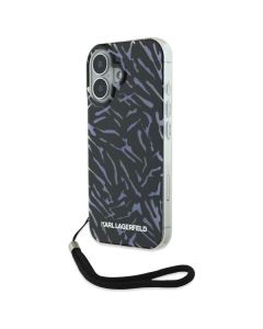 Karl Lagerfeld KLHCP16SHZBPKCCU iPhone 16 6.1" fioletowy/purple Zebra With Cord