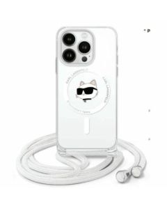 Karl Lagerfeld KLHMP16LHCCHNT iPhone 16  Pro 6.3" hardcase transparent IML Choupette Head & Cord Magsafe