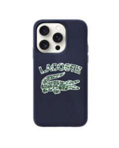Lacoste LCHMP15SUCRV iPhone 15 / 14 / 13 6.1" granatowy/marine hardcase Silicone Cracked Logo MagSafe