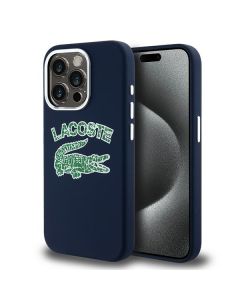 Lacoste LCHMP15LUCRV iPhone 15 Pro 6.1" granatowy/marine hardcase Silicone Cracked Logo MagSafe
