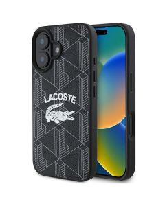 Lacoste LCHMP16SPIGK iPhone 16 6.1" czarny/black hardcase Monogram Vintage Logo MagSafe