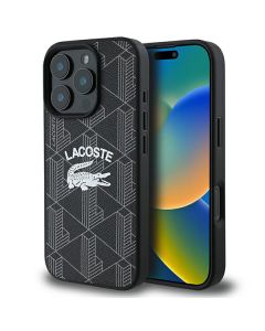 Lacoste LCHMP16LPIGK iPhone 16 Pro 6.3" czarny/black hardcase Monogram Vintage Logo MagSafe