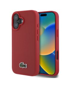 Lacoste LCHMP16SPVCR iPhone 16 6.1" czerwony/red hardcase Iconic Petit Pique Woven Logo