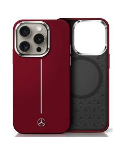 Mercedes MEHMP16X23SUMSR iPhone 16 Pro  Max 6.9" czerwony/red hardcase Silicone White Stripe MagSafe