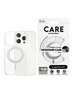 CARE by PanzerGlass Kickstand Case iPhone 15 Pro 6,1" MagSafe srebrny/silver 1414
