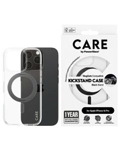 CARE by PanzerGlass Feature Kickstand Case iPhone 16 Pro 6,3" czarny/black MagSafe 1322