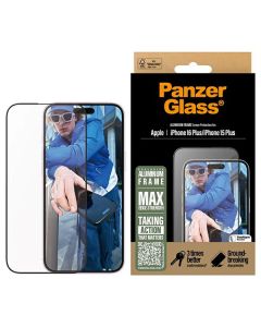 PanzerGlass Screen Protector Aluminum Frame iPhone 16 Plus / 15 Plus 6.7" Ultra-Wide Fit 2851