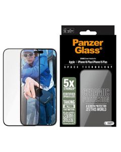 PanzerGlass Ceramic Screen Protector iPhone 16 Plus / 15 Plus 6.7" Ultra-Wide Fit 2855