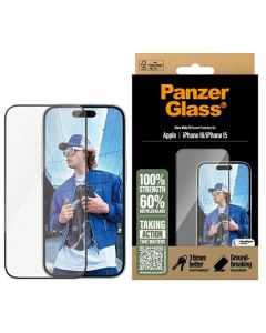 PanzerGlass Screen Protector iPhone 16 / 15 6.1" Ultra-Wide Fit 2861