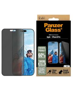 PanzerGlass Privacy Screen Protector iPhone 16 Pro 6.3" Ultra-Wide Fit P2862