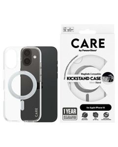 CARE by PanzerGlass Feature Kickstand Case iPhone 16 6.1" srebrny/silver MagSafe 1325