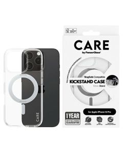 CARE by PanzerGlass Feature Kickstand Case iPhone 16 Pro 6.3" srebrny/silver MagSafe 1326