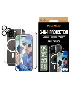 Zestaw PanzerGlass Bundle 3in1 iPhone 16 Pro 6.3" D3O Hardcase + Screen Protector UWF+ Lens B1292+2862+1284