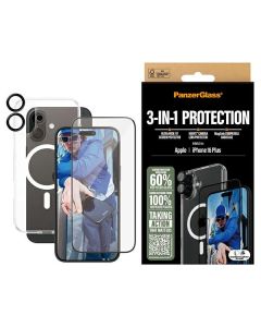 Zestaw PanzerGlass Bundle 3in1 iPhone 16 Plus 6.7" D3O Hardcase + Screen Protector UWF+ Lens B1293+2863+1283