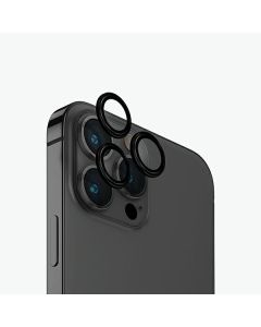 UNIQ Optix Aluminium Camera Lens Protector iPhone 15 Pro 6.1" midnight black szkło na obiektyw aparatu z aplikatorem