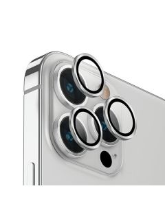 UNIQ Optix Aluminium Camera Lens Protector iPhone 14 Pro 6.1" / 14 Pro Max 6.7" sterling silver szkło na obiektyw aparatu z aplikatorem