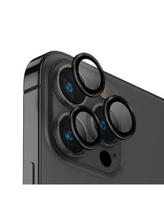 UNIQ Optix Aluminium Camera Lens Protector iPhone 14 Pro 6.1" / 14 Pro Max 6.7" midnight black szkło na obiektyw aparatu z aplikatorem