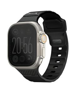 UNIQ pasek Stride Apple Watch Series 1/2/3/4/5/6/7/8/9/SE/SE2/Ultra/Ultra 2 42/44/45/49mm FKM Rubber Strap czarny/midnight black