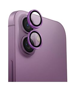 UNIQ Optix Aluminium Camera Lens Protector iPhone 16 6.1" / 16 Plus 6.7" grape pink szkło na obiektyw aparatu z aplikatorem