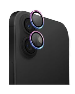 UNIQ Optix Aluminium Camera Lens Protector iPhone 16 6.1" / 16 Plus 6.7" iridescent szkło na obiektyw aparatu z aplikatorem