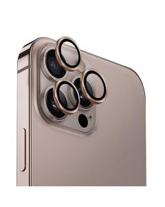 UNIQ Optix Aluminium Camera Lens Protector iPhone 16 Pro 6.3" / 16 Pro Max 6.9" taupe gold szkło na obiektyw aparatu z aplikatorem