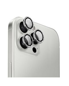 UNIQ Optix Aluminium Camera Lens Protector iPhone 16 Pro 6.3" / 16 Pro Max 6.9" white shimmer szkło na obiektyw aparatu z aplikatorem