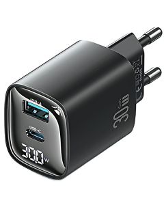 USAMS Ład. siec. CC229 30W GaN USB-C/USB-A Fast Charging XC Series czarny/black CC229TC01