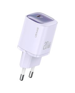 USAMS Ład. siec. CC248 20W GaN USB-C Fast Charging HC Series fioletowy/purple CC248TC03