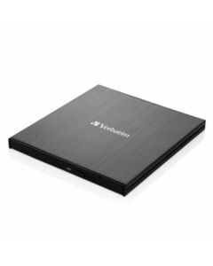 Verbatim Zewnętrzna nagrywarka Slimline Blu-ray + kabel USB-C/USB-A czarny/black 43889