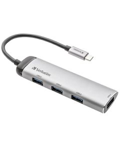 Verbatim Adapter Hub USB-C - 4xUSB-A 3.2 aluminium/aluminum 49147