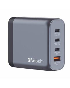 Verbatim Ładowarka sieciowa GaN 140W 3xUSB-C/USB-A + Adapter EU/UK/US GNC-140 32203