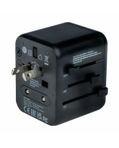 Verbatim Adapter podróżny EU/UK/US 2xUSB-A UTA-01 czarny/black 49543