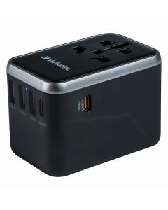 Verbatim Adapter podróżny EU/UK/US 3xUSB-A/2xUSB-C PD 61W UTA-04 czarny/black 49546