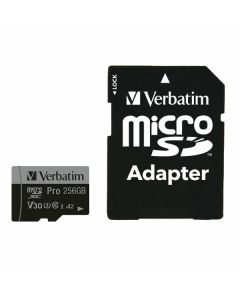 Verbatim Karta microSD 256GB + adapter Pro U3 czarny/black 47045